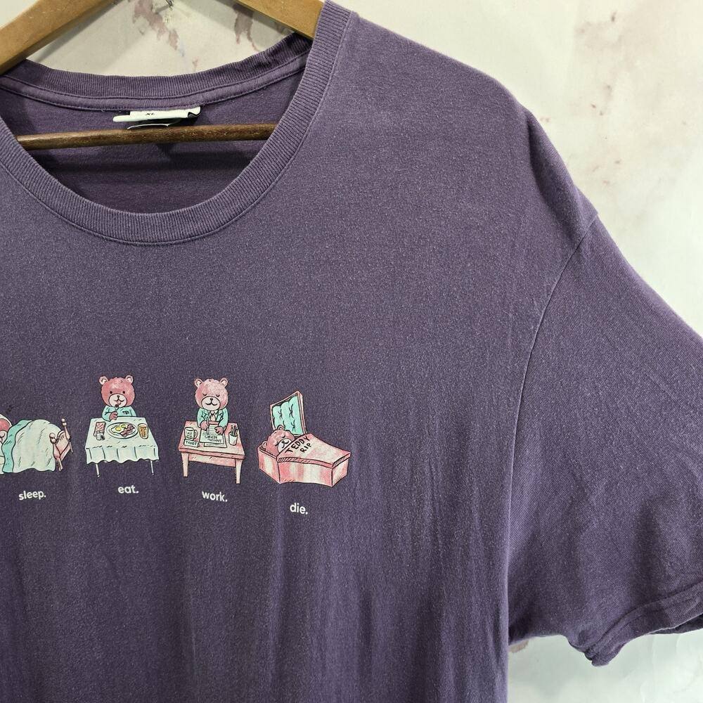 Teddy Fresh Nightgown Womens XL Purple T Shirt Dress Nightie PJ Pajama Crew - Picture 11 of 12